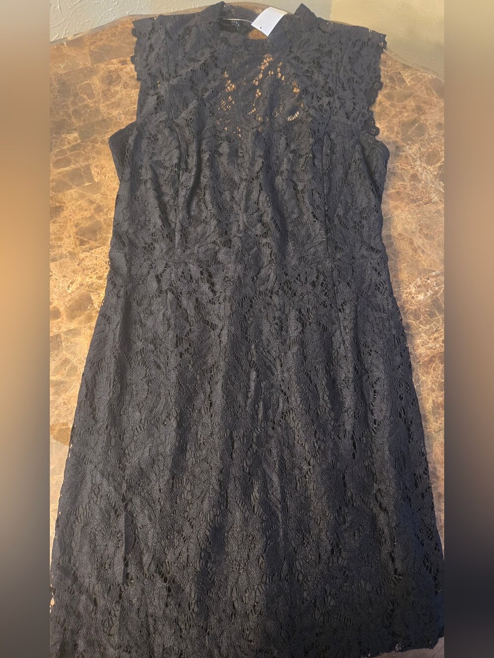 Simply Styled Black Lace Midi Dress with Cap Sleeves